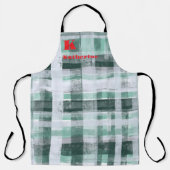 Festivals Monogramm kariert Tartan-Grün-Rot Schürze (Vorderseite)