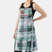 Festivals Monogramm kariert Tartan-Grün-Rot Schürze (InSitu)