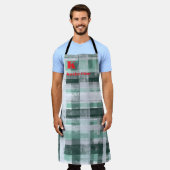 Festivals Monogramm kariert Tartan-Grün-Rot Schürze (Getragen)