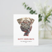 Festivals Mops-Happy Howlidays Card (Stehend Vorderseite)