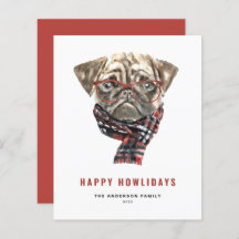 Festivals Mops-Happy Howlidays Card