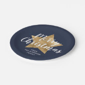 Festivals Navy Blue Star Weihnachten Pappteller (Schrägansicht)