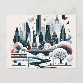 Festivals New York City Lights Weihnachtskarte Feiertagspostkarte