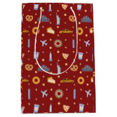 Festivals New York City Pattern Weihnachten Rot Mittlere Geschenktüte (Vorderseite)