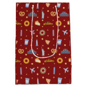 Festivals New York City Pattern Weihnachten Rot Mittlere Geschenktüte (Rückseite)