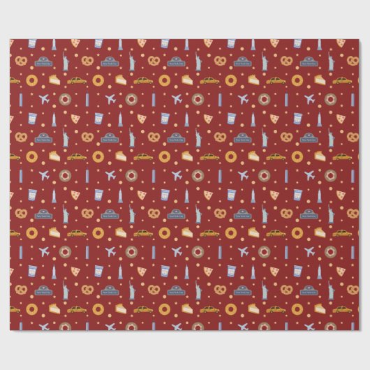 Festivals New York City Symbol Muster Weihnachten  Geschenkpapier (Flach)