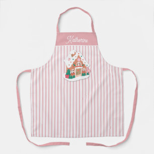 Festivals Niedlich Pink Gingerbrot House Name Stre Schürze