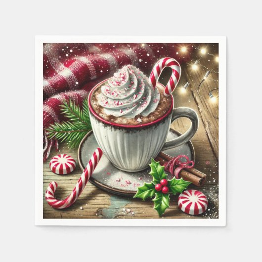 Festivals Nostalgic Minty Mocha Tasse Découpage Serviette (Vorderseite)