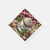Festivals Nostalgic Minty Mocha Tasse Découpage Serviette (Ecke)