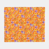 Festivals Orange Gemustertes Design Fleecedecke (Vorderseite (Horizontal))