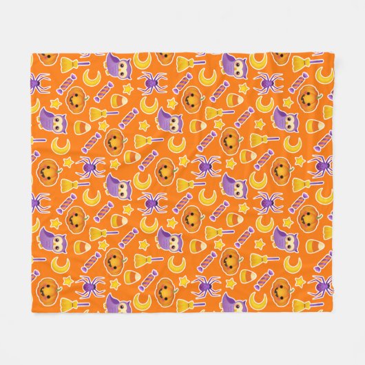 Festivals Orange Gemustertes Design Fleecedecke (Vorderseite (Horizontal))