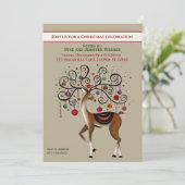 Festivals Ornamente Rentierspass Custom Weihnachte Einladung (Stehend Vorderseite)