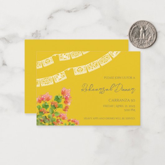 Festivals Papel Picado Probe Abendessen Einladung (Vorderseite/Rückseite Beispiel)