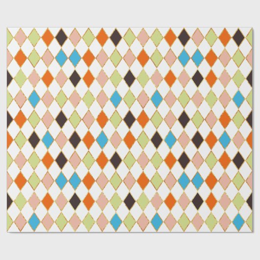 Festivals Pastel Diamond Muster Geschenkpapier (Flach)