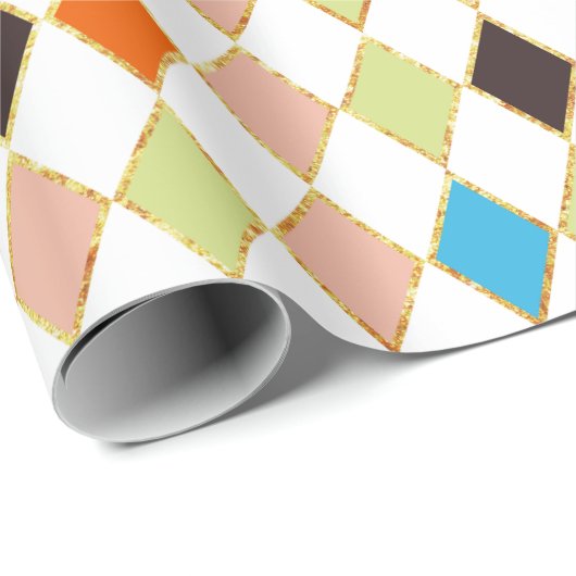 Festivals Pastel Diamond Muster Geschenkpapier (Rolleneckpunkt)