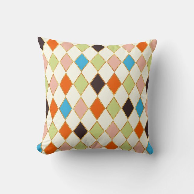 Festivals Pastel Diamond Muster Kissen (Vorderseite)