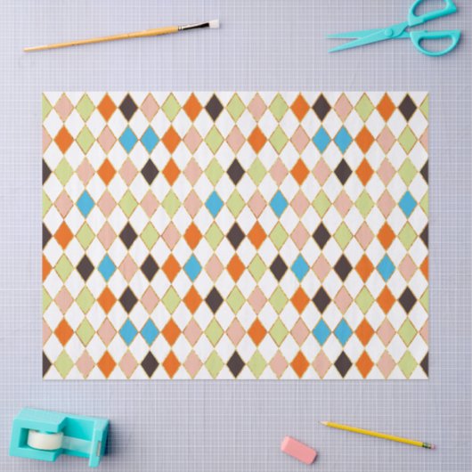 Festivals Pastel Diamond Muster Seidenpapier (Basteln)