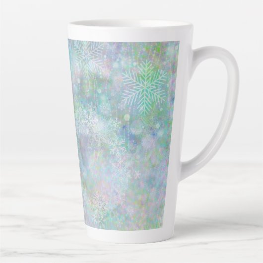 Festivals Pastel Snowflake Design Milchtasse (Rechts)