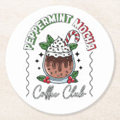 Festivals Peppermint Mocha Coffee Cup Design Runder Pappuntersetzer (Vorderseite)