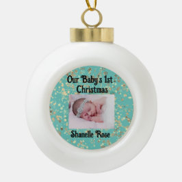 Festivals Personalisiert 1. Baby Foto Keramik Kugel-Ornament