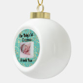 Festivals Personalisiert 1. Baby Foto Keramik Kugel-Ornament (Rechts)