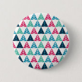 Festivals Pine Triangle Mosaik Abstrakte Weihnacht Button (Vorderseite)