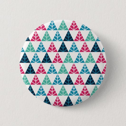 Festivals Pine Triangle Mosaik Abstrakte Weihnacht Button (Vorderseite)