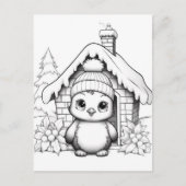 Festivals Pinguin-Kinder Färbung Postkarte (Vorderseite)