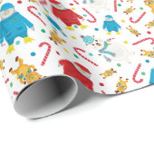 Festivals Pinguin Reindeer Snowman Design Geschenkpapier (Rolleneckpunkt)