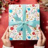 Festivals Pinguin Reindeer Snowman Design Geschenkpapier