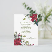 Festivals Poinsettias Holly Berries Weihnachtsfest Einladungspostkarte (Stehend Vorderseite)