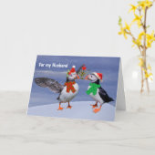 Festivals Puffins Card HUSBAND Karte (Gelbe Blume)