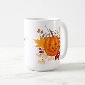 Festivals Pumpkin-Tasse mit Herbstblättern Kaffeetasse (VorderseiteRechts)
