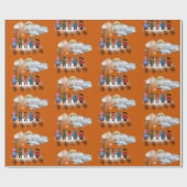 Festivals Quintet über Burnt Orange Weihnachten Geschenkpapier (Flach)