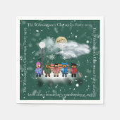 Festivals Quintet Weihnachtsfest Party Serviette (Vorderseite)
