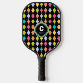 Festivals Raute Diamond farbenfrohe Monogramm Pickleball Schläger (Vorderseite)