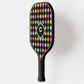 Festivals Raute Diamond farbenfrohe Monogramm Pickleball Schläger (Links)