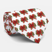 Festivals Red and Gold Christmas Bow Muster Krawatte (Gerollt)