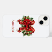 Festivals Red and Gold Weihnachtsbow Case-Mate iPhone Hülle (Rückseite (Horizontal))