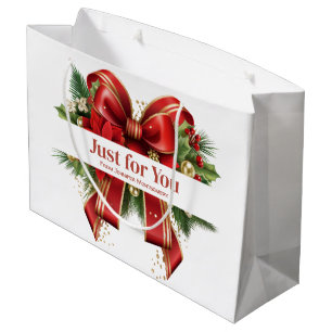 Festivals Red and Gold Weihnachtsbow Große Geschenktüte