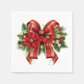 Festivals Red and Gold Weihnachtsbow Serviette (Vorderseite)