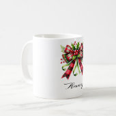 Festivals Red Bow & Holly Weihnachten Tasse (Vorderseite Links)