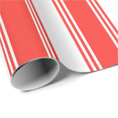 Festivals Red Candy Stripe Pattern Geschenkpapier (Rolleneckpunkt)