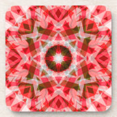 Festivals Red Green Geometric Cosy Christmas Star Getränkeuntersetzer (Vorderseite)