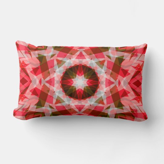 Festivals Red Green Geometric Cosy Christmas Star Lendenkissen (Vorderseite)