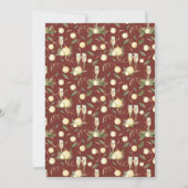 Festivals Red Watercolor Champagne Weihnachten Par Einladung (Rückseite)