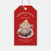 Festivals Red Watercolor Hot Cocoa Geschenkanhänger (Vorderseite)