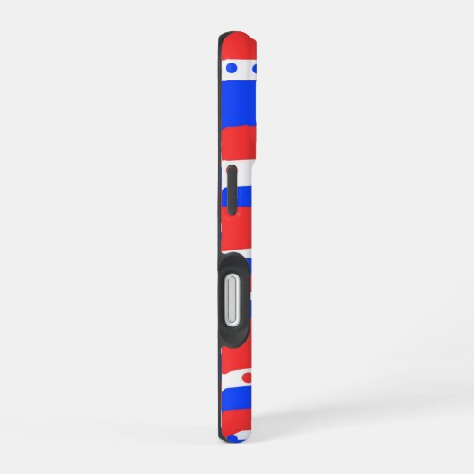 Festivals Red White Circles Streifen iPhone 16 Hülle (Rechte Seite)