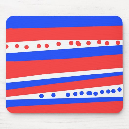 Festivals Red White Circles Streifen Mousepad (Vorne)