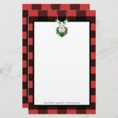 Festivals Reindeer Buffalo Kariert Personalisiert Briefpapier (Vorne/Hinten)